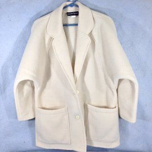 Marcia Lyons Vintage Womens Fleece Jacket Ivory White Size Small